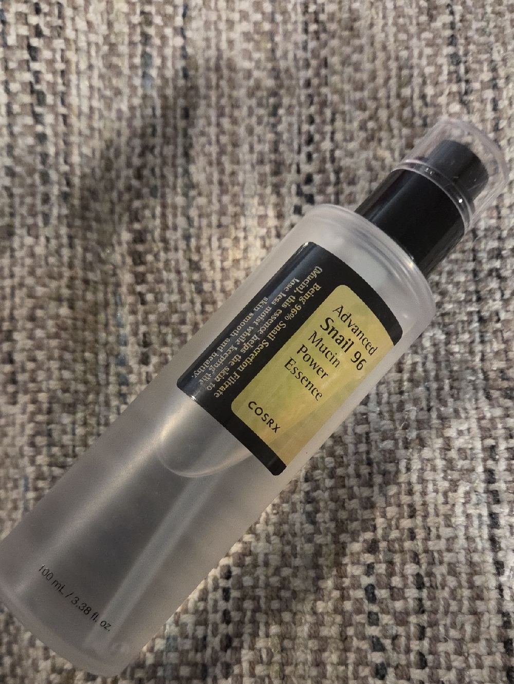 COS Advanced Snail 96 Mucin Power Essence - Clear Bottle, Black Cap